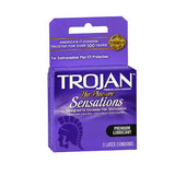 Trojan, Trojan Her Pleasure Sensations Lubricated Premium Latex Condoms, 3 each