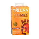 Trojan Stimulations Ecstasy Lubricated Latex Condoms 10 each by Trojan
