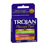 Trojan, Trojan Pleasure Pack Lubricated, Premium Latex Condom 3 each