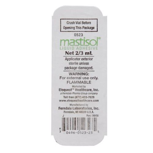  Mastisol Medical Liquid Adhesive 2/3 mL Vials Box of