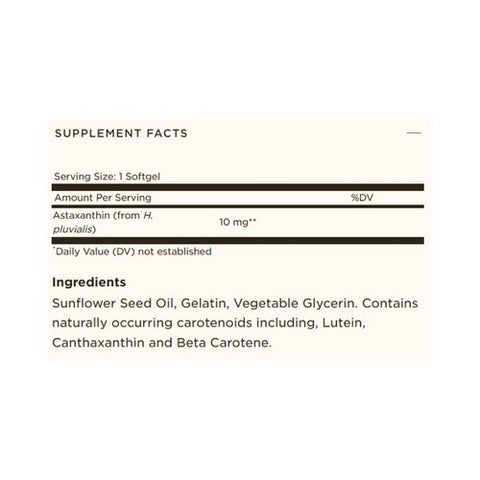 Solgar, Astaxanthin, 10 mg, 30 S Gels