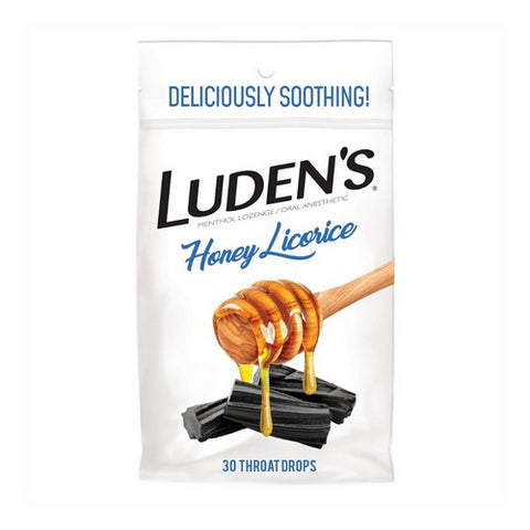 Ludens, Throat Drops Honey Licorice, 30 Count