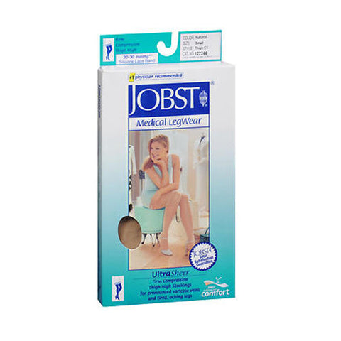 Jobst, Medical Leg Wear Thigh High Stockings Firm Compression Ultra Sheer Natural Small, 1 Pair Jobst