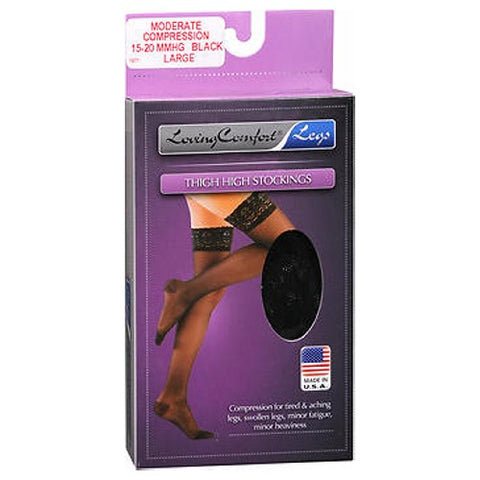 Scott Specialties, Thigh High Compression Stockings Large Black, 10-20 LCE BLACK, KPP LARGE 1 each