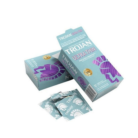 Trojan, Ultra Thin Condoms For Ultra Sensitivity Lubricated Latex Condoms, 12 Count Trojan