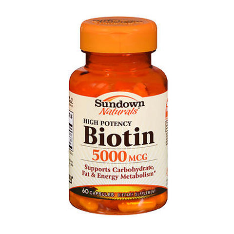 Sundown Naturals, Biotin, 5000 mcg, 60 tabs