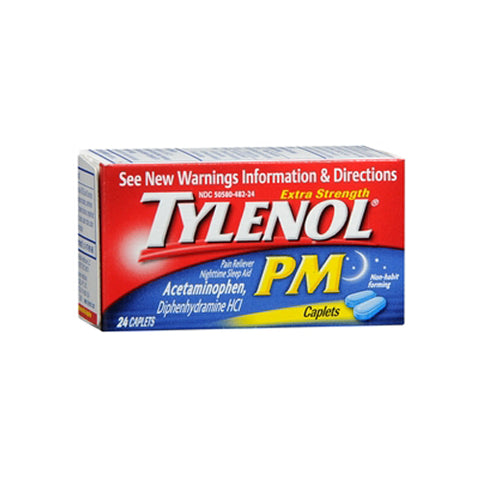 Tylenol, Pm Extra Strength Caplets, 24 tabs