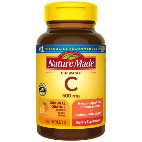 Nature Made, Nature Made Vitamin C Chewables Orange, 500 mg, 60 tabs Nature Made