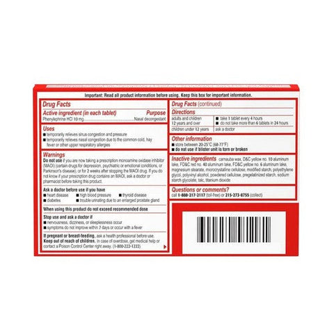 Sudafed Pe, Sinus Congestion Pseudoephedrine Hcl Maximum Strength, 24 Tab Sudafed Pe