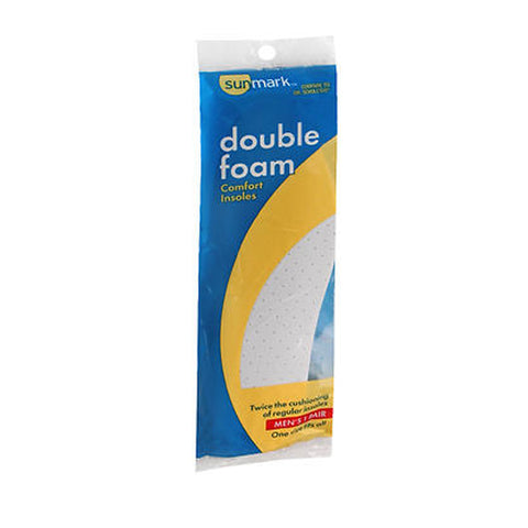 Sunmark, Double Foam Comfort Insoles Mens, 1 each