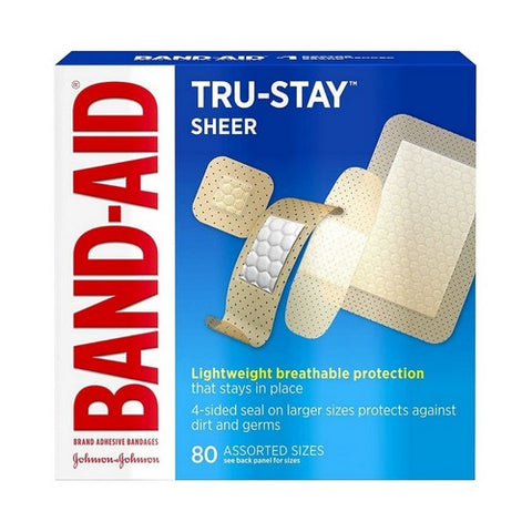 Band-Aid, Tru-Stay Sheer Bandages Assorted Sizes, 80 each Band-Aid