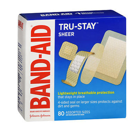 Band-Aid, Sheer Strips Assorted, 80 each