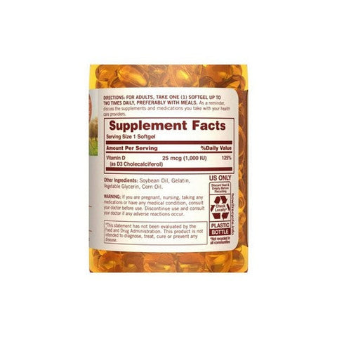 Sundown Naturals, Sundown Naturals High Potency Vitamin D3, 1000 IU, 100 caps Sundown Naturals