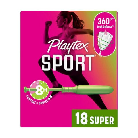 Playtex, Sport Plastic Applicator Tampons Super, 18 Count Playtex
