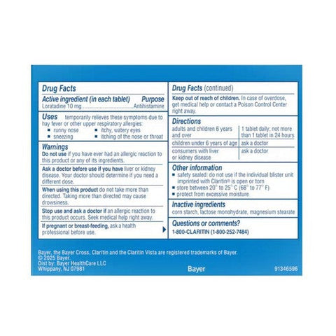 Claritin, Loratadine Antihistamine 24 Hour Allergy Tablets, 10 Mg, 5 Tabs Claritin