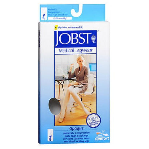 Jobst, Opaque Compression Stockings 15-20 Closed Toe Knee Highs Silky Beige, Small each