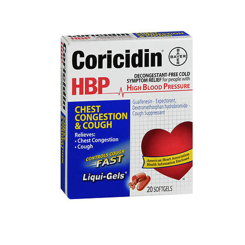 Coricidin Hbp, Chest Congestion And Cough Non-Drowsy Liqui-Gels, 20 Liqui-Gels