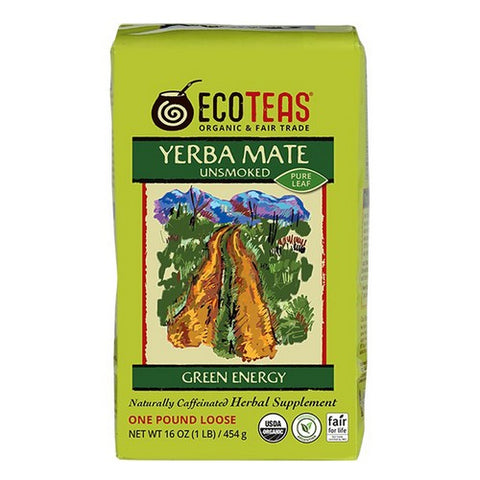 Eco Teas, Yerba Mate Unsmoked Green Energy Loose Tea, 16 Oz(Case Of 6)
