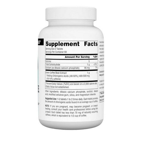 Source Naturals, Green Coffee Extract Energizing, 500 mg, 120 tabs Source Naturals