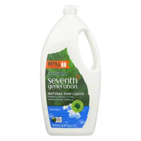 Seventh Generation, Dish Washing Liquid Free and Clear, 50 OZ(case of 3)