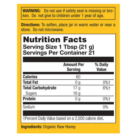 Honey Gardens, Raw Honey Organic, 1 LB Honey Gardens