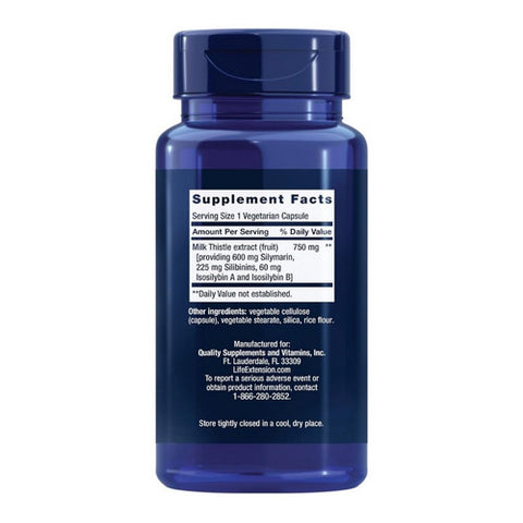 Life Extension, Certified European Milk Thistle, 750 mg, 60 Vcaps