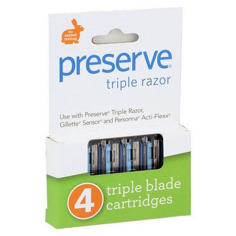 Preserve, Triple Razor Blades Refill, 1 Pack X 4 Count (Case Of 6)