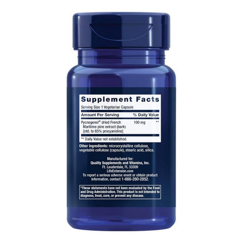 Life Extension, Pycnogenol French Maritime Pine Bark Extract, 100 mg, 60 VEG CAPS