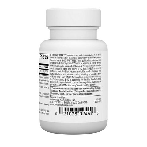 Source Naturals, Methylcobalamin Fast Melt, 30 TABS