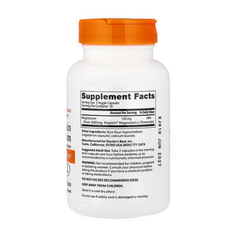 Doctors Best, Brain Magnesium with Magtein, 50 mg, 90 Veggie Caps