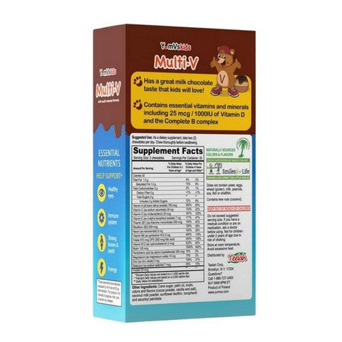 Yum-V's, Kids Multi Vitamin With Multi Mineral Formula Milk Chocolate, Milk Chocolate 60 Chews Yum-V's