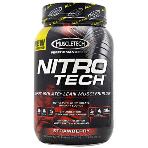 Muscletech, Nitro Tech Performance Series Whey Isolate, Strawberry 2 lbs