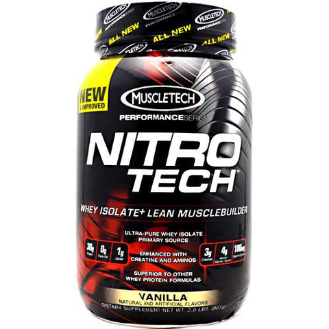 Muscletech, Nitro Tech Performance Series Whey Isolate, Vanilla 2 lbs