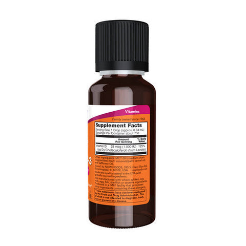 Now Foods, Vitamin D-3 Liquid Extra Strength, 1000 iu, 1 oz Now Foods