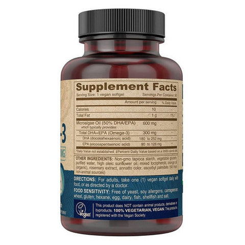 Deva Nutrition, Vegan Omega-3 DHA-EPA, 300 MG, 90 SOFTGELS Deva Nutrition