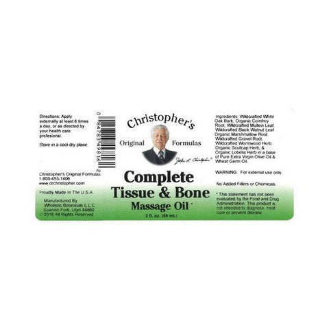 Dr. Christophers Formulas, Complete Tissue and Bone Massage Oil, 2 OZ Dr. Christophers Formulas