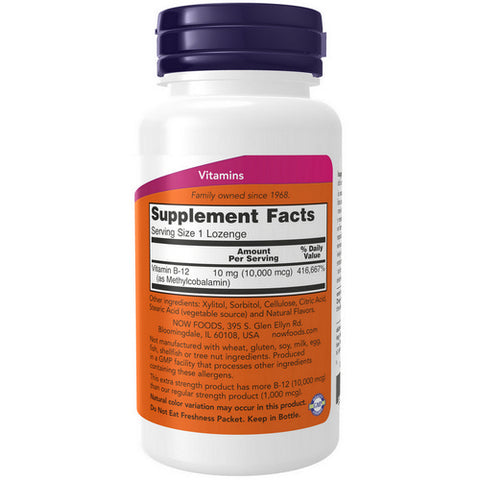Now Foods, Methyl B-12, 10,000 MCG, 60 LOZENGES