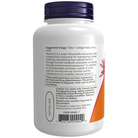 Now Foods, E-1000 - 100% Natural Mixed Tocopherols, 100 SOFTGELS Now Foods
