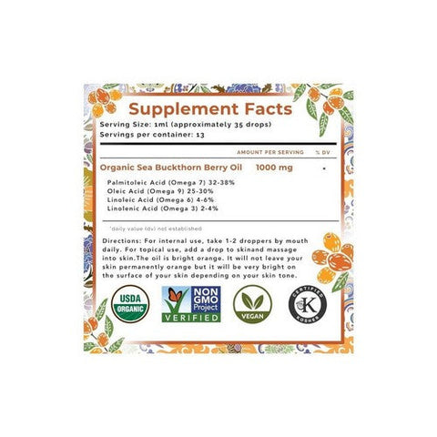 Seabuck Wonders, Organic Himalayan Sea Buckthorn Berry Oil, 0.45 fl oz Seabuck Wonders