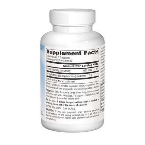 Source Naturals, Serene Science Label L-Tryptophan, 500mg, 60 Caps Source Naturals