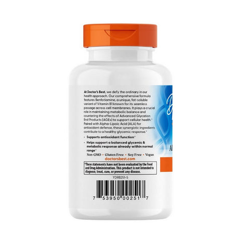 Doctors Best, Benfotiamine 150 + Alpha-Lipoic Acid 300, 60 Vcaps