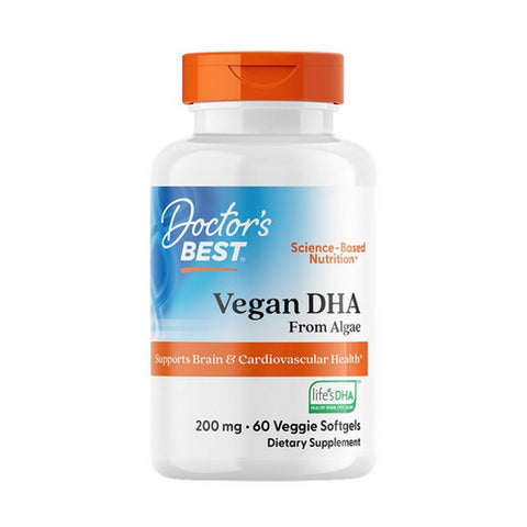Doctors Best, Vegan DHA, 200 mg, 60 Veggie Soft Gels