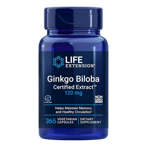 Life Extension, Ginkgo Biloba Certified Extract, 120 mg, 365 Caps