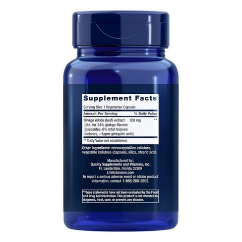 Life Extension, Ginkgo Biloba Certified Extract, 120 mg, 365 Caps