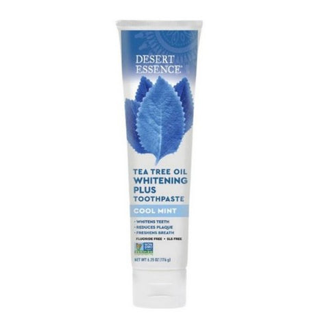 Desert Essence, Tea Tree Oil Toothpaste Whitening Plus, Cool Mint, 6.25 oz