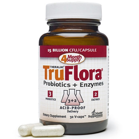 Master Supplements, Theralac TruFlora Probiotics And Enzymes, 32 Veg Caps