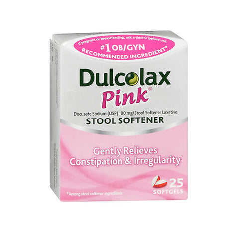 DulcoEase, Pink Stool Softener Softgels, 25 Caps