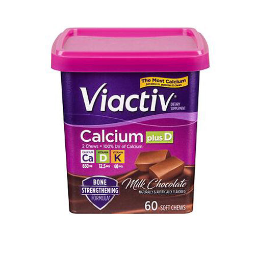 Viactiv, Calcium Plus Vitamin D Soft Chews, Milk Chocolate 60 Each