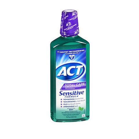 Act, Total Care Sensitive Formula Anticavity Fluoride Mouthwash, Mild Mint 18 oz