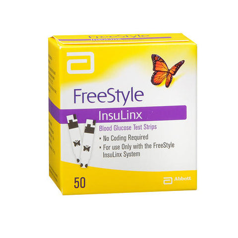 Freestyle, InsuLinx Blood Glucose Test Strips, 50 Each